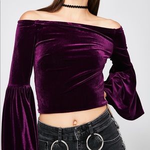 NWOT Velvet Off the Shoulder Top